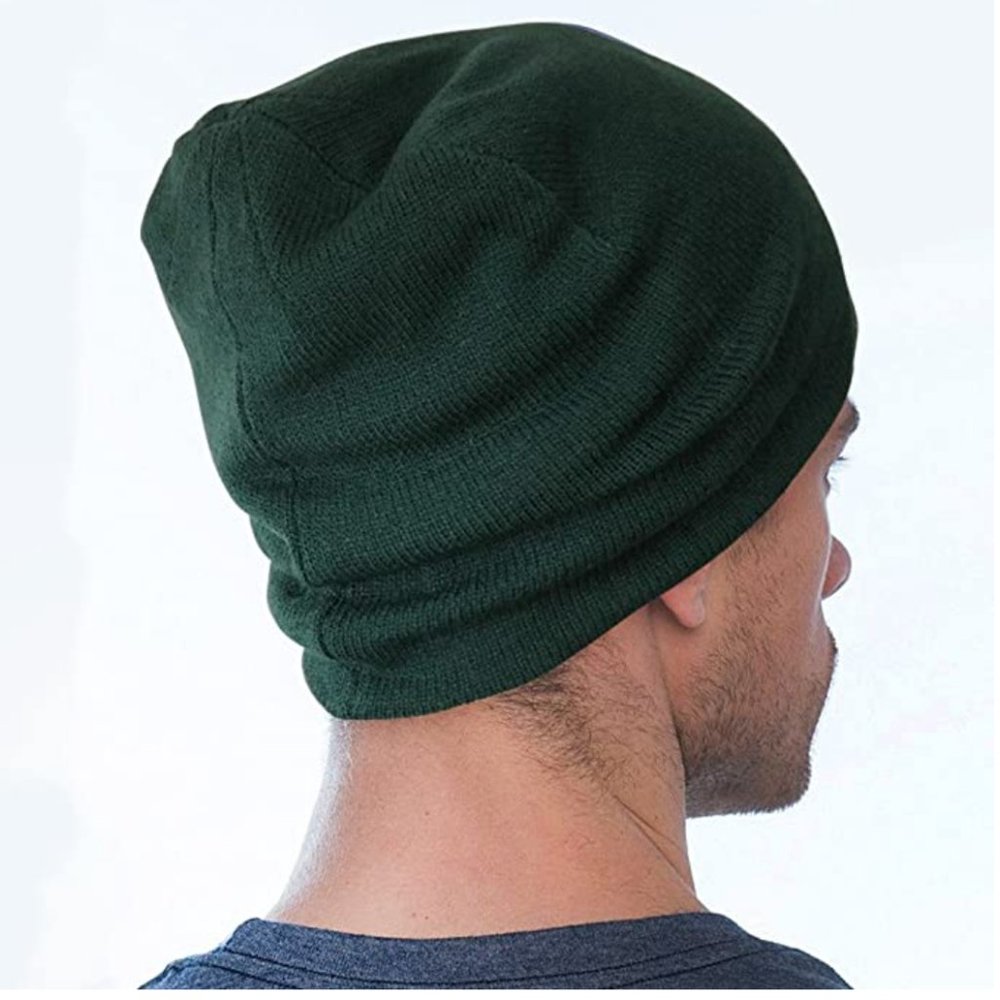 2 Layer Knit Slouchy Beanie for Men